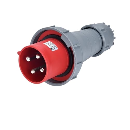 TADZKKIWM Dreiphasiger industrieller wasserdichter Steckverbinder 63A/125A 3-adrig 4P5-Loch Explosionsgeschützte, freiliegende und verdeckte Steckdose for die Luftfahrt(4p125a Ip67 Plug Gp0442) von TADZKKIWM