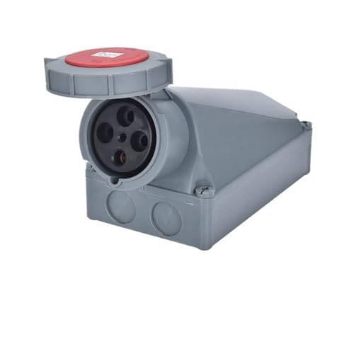 TADZKKIWM Dreiphasiger industrieller wasserdichter Steckverbinder 63A/125A 3-adrig 4P5-Loch Explosionsgeschützte, freiliegende und verdeckte Steckdose for die Luftfahrt(4p125a Ip67 Surface Mounted) von TADZKKIWM