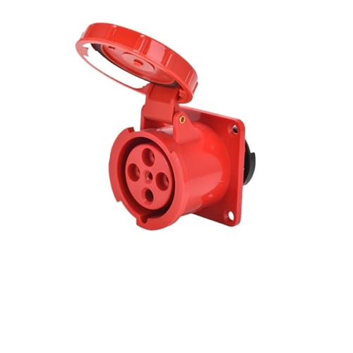 TADZKKIWM Dreiphasiger industrieller wasserdichter Steckverbinder 63A/125A 3-adrig 4P5-Loch Explosionsgeschützte, freiliegende und verdeckte Steckdose for die Luftfahrt(4p63a Ip67 Concealed Straight) von TADZKKIWM