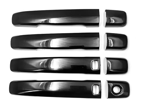 TAFASVCVMK Außentürgriff Auto Für Almera G15 2012-2019 Einzelloch 2-Smart Türgriffverkleidung Anti-Scratch-Upgrade Zubehörschutz Kompatibel Mit(Bright Black) von TAFASVCVMK