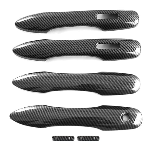 TAFASVCVMK Außentürgriff Auto Für Alphard Für 40 Series 2024 Einloch-Türgriff Cup Pull Dekoratives Zubehör Kit Protector Anti-Scratch(Carbon Fiber Pattern) von TAFASVCVMK