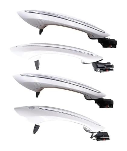 TAFASVCVMK Außentürgriff Auto Für B&MW F10 F01 F02 F06 F11 F18 4 Stück Weiß Außen Komfort Zugang Türgriff Set Auto Innen Zubehör Teile Seite von TAFASVCVMK
