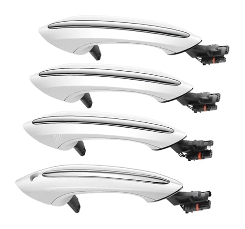TAFASVCVMK Außentürgriff Auto Für B&MW Für 5 6 7 Serie F07 F10 F11 F06 F12 F13 F01 4X Schwarz Außerhalb Außentür Griff Set F02 51217231931 51217231934 Seite Auto(Weiß) von TAFASVCVMK
