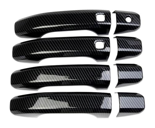TAFASVCVMK Außentürgriff Auto Für Colorado S10 RG MK2 2016-2022 Einloch-Dual-Smart-Türgriffabdeckung Zubehörschutz Anti-Scratch(Carbon Fiber Pattern) von TAFASVCVMK