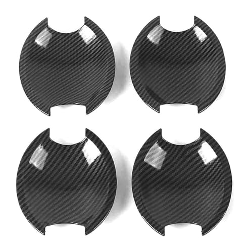 TAFASVCVMK Außentürgriff Auto Für Dualis J10 2007-2014 Einloch-Türgriffabdeckung Dekoratives Anti-Kratz-Schutzzubehör(Small Door Bowl Carbon Fiber) von TAFASVCVMK