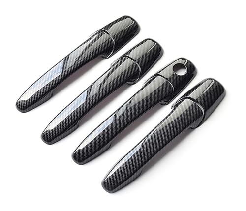 TAFASVCVMK Außentürgriff Auto Für Everest Für U268 UR 2007-2014 Einloch-Türgriffabdeckung Anti-Kratz-Schutzzubehör(Carbon Fiber Pattern) von TAFASVCVMK