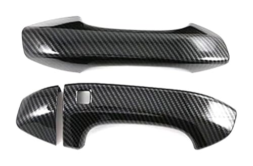 TAFASVCVMK Außentürgriff Auto Für Kia K3 2019-2024 No Hole 1-Smart Außentürgriff-Dekorationsrahmen Kratzfester Karosserieschutz Zubehör Türgriffschutz Kratzfest(2 Doors Carbon Fiber Pattern) von TAFASVCVMK