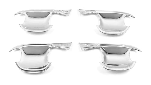 TAFASVCVMK Außentürgriff Auto Für Kia K5 2020-2022 Holeless Dual Smart Außentürgriffabdeckung Dekorativer Anti-Kratzschutz(Blade Door Bowl Plating) von TAFASVCVMK
