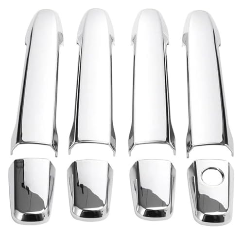 TAFASVCVMK Außentürgriff Auto Für Lancer EX Für Evolution X 2008 2009 2010 2011 2012 2013 2014 2015 2016 2017 Carbonfaser-Auto-Außentürgriffabdeckung Verkleidung Außengriffe(Silber) von TAFASVCVMK