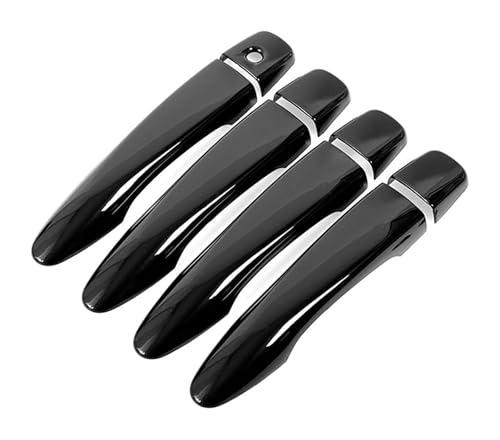 TAFASVCVMK Außentürgriff Auto Für Navara D23 2015-2021 Einloch-Türgriffabdeckung Anti-Scratch-Schüsselschutz Kompatibel Mit(Bright Black) von TAFASVCVMK