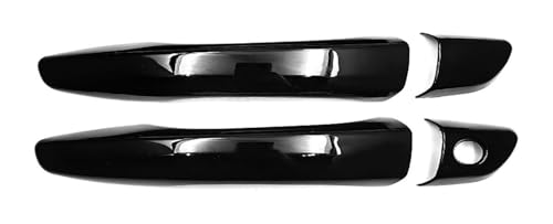 TAFASVCVMK Außentürgriff Auto Für P&eugeot Für Rifter K9 2018-2022 Einloch-Außentürbechergriff Dekorativer Rahmen Anti-Kratzschutz Modifikationszubehör(2 Doors Bright Black) von TAFASVCVMK