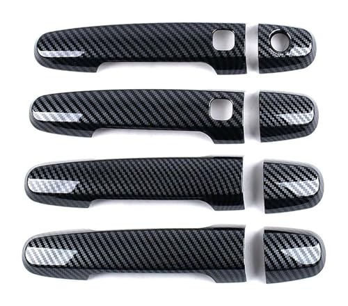 TAFASVCVMK Außentürgriff Auto Für Perodua Für Myvi M800 2020-2022 Einloch-Dual-Smart-Türgriffabdeckung Dekorativer Anti-Scratch-Zubehörschutz(Carbon Fiber Pattern) von TAFASVCVMK