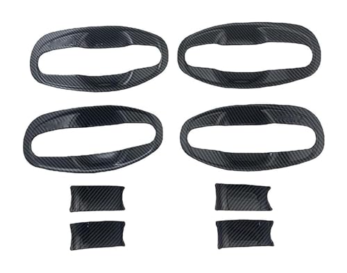TAFASVCVMK Außentürgriff Auto Für Perodua Für Myvi M800 2020-2022 Einloch-Dual-Smart-Türgriffabdeckung Dekorativer Anti-Scratch-Zubehörschutz(Door Bowl Carbon Fiber Pattern) von TAFASVCVMK