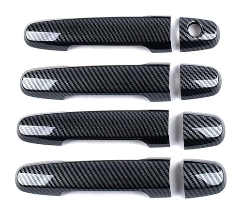 TAFASVCVMK Außentürgriff Auto Für Perodua Für Myvi M800 2020-2022 Einloch-Türgriffabdeckung Dekorativer Anti-Scratch-Zubehörschutz(Carbon Fiber Pattern) von TAFASVCVMK