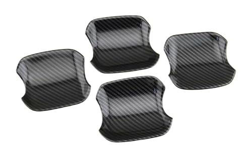 TAFASVCVMK Außentürgriff Auto Für Subaru Für Forester Einloch-Doppel-Smart-Türgriff-Zierrahmen-Modifikationszubehör Schutz Anti-Scratch Kompatibel Mit 2019-2024(Door Bowl Carbon Fiber Pattern) von TAFASVCVMK