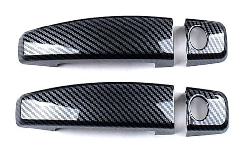 TAFASVCVMK Außentürgriff Auto Für Trailblazer Für GM800 2012–2015 Türgriffabdeckung Mit Zwei Löchern Schutzfolie Außenverkleidung Modifikationsschutz Kratzfest(2 Doors Carbon Fiber Pattern) von TAFASVCVMK