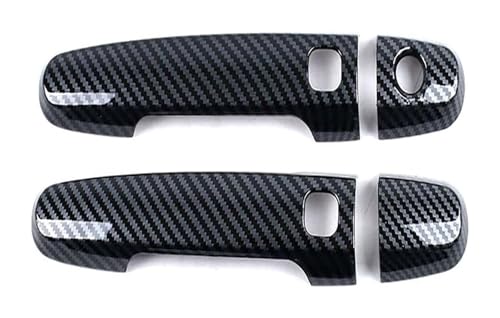 TAFASVCVMK Außentürgriff Auto Für Vitz 2006-2010 Einloch-Doppel-Smart-Türgriffabdeckung Außenverkleidung Anti-Kratzschutz(2 Doors Carbon Fiber Pattern) von TAFASVCVMK