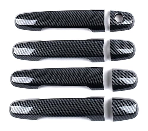 TAFASVCVMK Außentürgriff Auto Für Vitz 2006-2010 Einloch-Türgriffabdeckung Außenverkleidung Anti-Kratzschutz(Carbon Fiber Pattern) von TAFASVCVMK