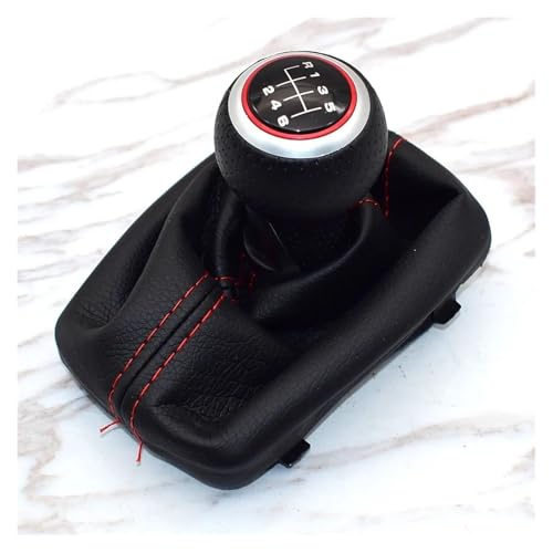 TAFASVCVMK Für /A3 /S3 8L 2001-2003 6/5-Gang-Schalthebelknopf Gamasche Gaitor Boot Cover Stick Shifter Handball Schaltknauf-Adapter(6 Speed H01) von TAFASVCVMK