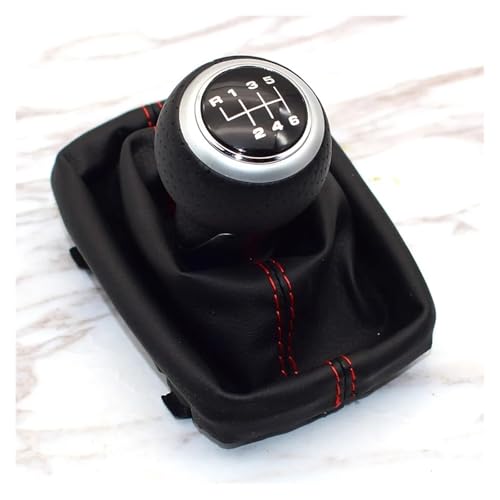 TAFASVCVMK Für /A3 /S3 8L 2001-2003 6/5-Gang-Schalthebelknopf Gamasche Gaitor Boot Cover Stick Shifter Handball Schaltknauf-Adapter(6 Speed Y01) von TAFASVCVMK