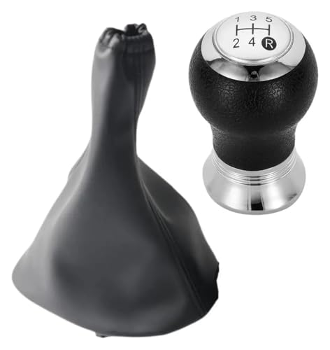 TAFASVCVMK Für Toyota Für Yaris II 2 MK2 2005-2011 5/6 Geschwindigkeit ABS Schaltknauf Hebel Shifter Stift Gaitor Boot Abdeckung Fall Schaltknauf-Adapter(5 Speed Silver 2pcs) von TAFASVCVMK