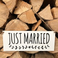 Schild Just Married von TAFELWAERK