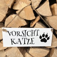 Schild Vorsicht Katze von TAFELWAERK