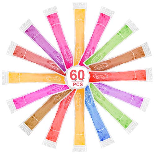 TAGVO 60 Packung EIS Pop Form, gesunde hausgemachte Snack, Gefrierschrank Pop, Gogurt, EIS-Süßigkeit, BPA frei und FDA genehmigt Popsicle Maker mit Ziplock (60 Pack Set) von TAGVO