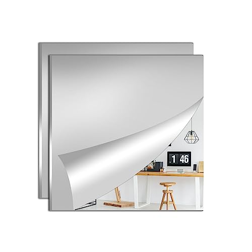 TAIANJI 2 Stück Spiegelfliesen Selbstklebend 30x30cm Klebespiegel Spiegelfolie Selbstklebend Acryl Fliesenspiegel Spiegel Selbstklebend Wpiegel Wand Spiegel Zum für Badezimmer Mirror von TAIANJI