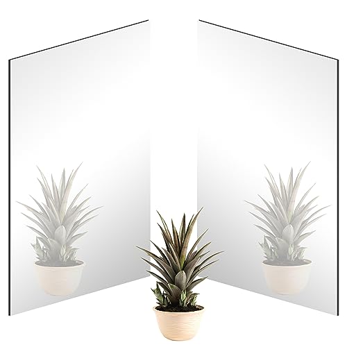TAIANJI 2 Stück 40x30cm Spiegelfliesen selbstklebend, Fliesenspiegel aus Acryl, Acrylspiegel, Klebespiegel, Spiegelfolie, Wandspiegel-Flexibler Spiegel zum Aufkleben (2,5 mm Dick) von TAIANJI