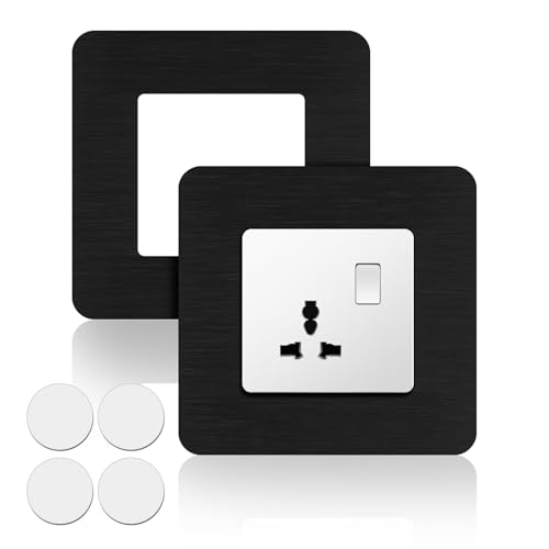 TAIANJI 2 Stück Lichtschalter Schutz für Wand 86 x 86mm Wand Wandschutz Lichtschalter Dekorative Steckdosen Schutzabdeckungen für Wandschutz um Schaltprogramme (Schwarz) von TAIANJI
