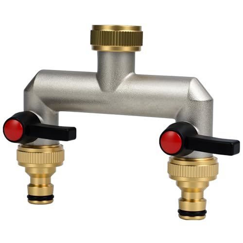 TAIANJI 2-Wege Wasserhahn Wasserverteiler mit individuellem Absperrhähnen von TAIANJI
