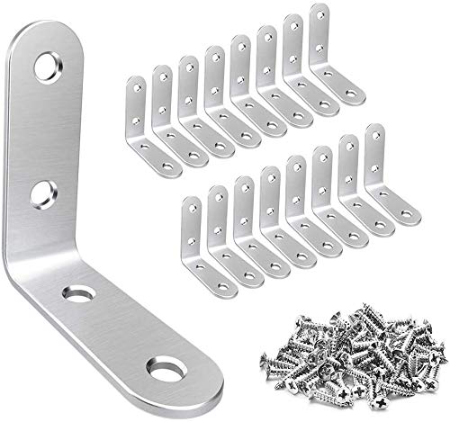 TAIANJI Winkelverbinder Winkelprofil 25 Stück, 40x40mm Edelstahl 90 grad winkel metall mit 100 Edelstahl Screws, Zum Reparatur- und Verstärkungsmöbel von TAIANJI