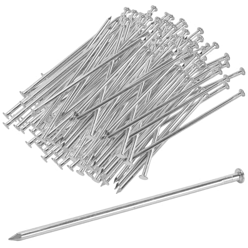 TAICHEUT 100 Stück verzinkte Landschafts-Spikes, Landschaftsholzspikes für Kunstrasen, robuste Zeltheringe, Pflastersteine, Kantennägel, 17,8 cm von TAICHEUT