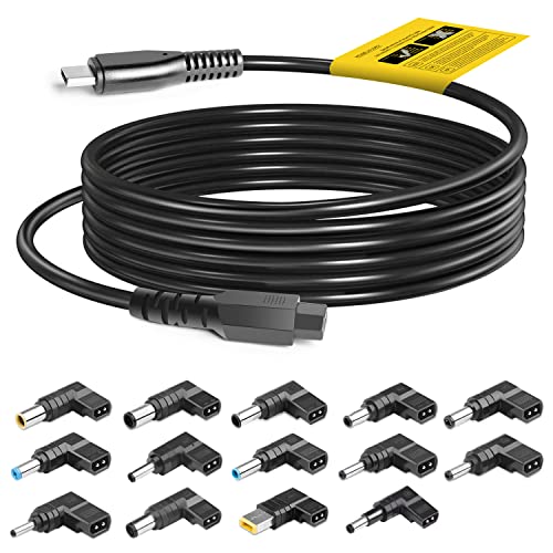 TAIFU PD USB C auf DC Netzadapter Universal Netzteil für Laptop HP Dell Acer Samsung Asus Toshiba MSI IBM Sony LG Fujitsu Notebook Ladekabel Adapterkabel Ladegerät mit 14 Spitzen von TAIFU