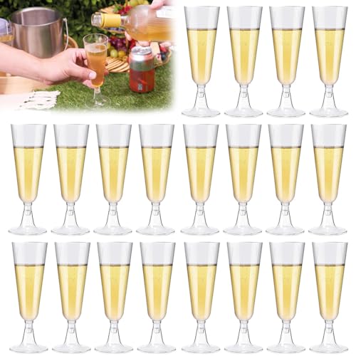 TAIHE Sektgläser Plastik 20 Stück, 150ml Transparent Sektgläser Kunststoff, Weingläser Plastik Set, Mehrweg Champagnergläser Cocktailgläser für Partys, Hochzeiten, Geburtstage TAIHE Sektgläser Plastik 20 Stück, 150ml Transparent Sektgläser Kunststoff, Weingläser Plastik Set, Mehrweg Champagnergläser Cocktailgläser für Partys, Hochzeiten, Geburtstage von TAIHE