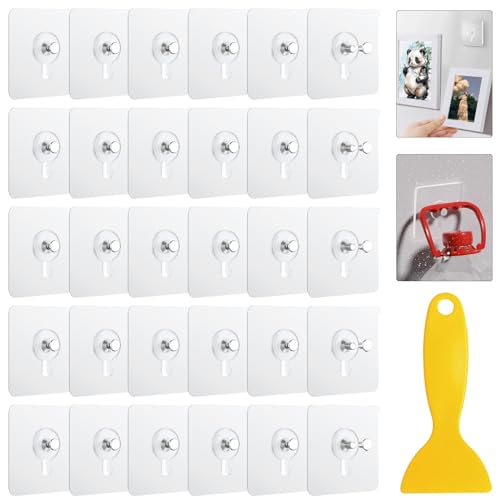 TAIHOBO Bilderhaken Selbstklebend, Transparent Klebehaken Bilder Aufhängen ohne Bohren, Bilderhaken ohne Bohren, Bildaufhänger Selbstklebend für Poster Fotos, Maximale Belastung 5kg (30 Stück) TAIHOBO Bilderhaken Selbstklebend, Transparent Klebehaken Bilder Aufhängen ohne Bohren, Bilderhaken ohne Bohren, Bildaufhänger Selbstklebend für Poster Fotos, Maximale Belastung 5kg (30 Stück) von TAIHOBO
