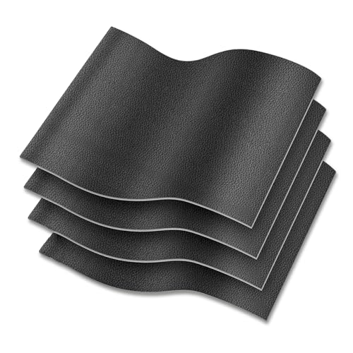 TAIHOBO 4 Stück Kunstleder Selbstklebend 20×30cm, Leder Reparatur Set Schwarz, Premium Kunstleder Reparaturset, Selbstklebendes Leder für Ledersofa Couch Autositze Möbel Reparatur von TAIHOBO