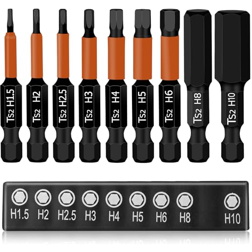 TAIHOBO 9 Stück Hex Bit Set Lang Schlagschrauber Bits, Innensechskant Bitsatz für Akkuschrauber, Magnetischen Hexagon 50mm Lange Bits Set S2H1.5-10mm Stahl Bit Satz, 1/4 Zoll Inbus Langbits Set TAIHOBO 9 Stück Hex Bit Set Lang Schlagschrauber Bits, Innensechskant Bitsatz für Akkuschrauber, Magnetischen Hexagon 50mm Lange Bits Set S2H1.5-10mm Stahl Bit Satz, 1/4 Zoll Inbus Langbits Set von TAIHOBO