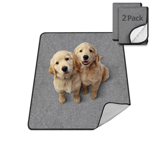 TAIKURA Waschbar Haustier-Urinunterlage, 2er 46*61CM Hundetrainingspad super Saugfähig, rutschfest & Auslaufsicher, Wiederverwendbare Trainingsunterlagen Puppy Pads für Hunde Katzen andere Haustiere von TAIKURA