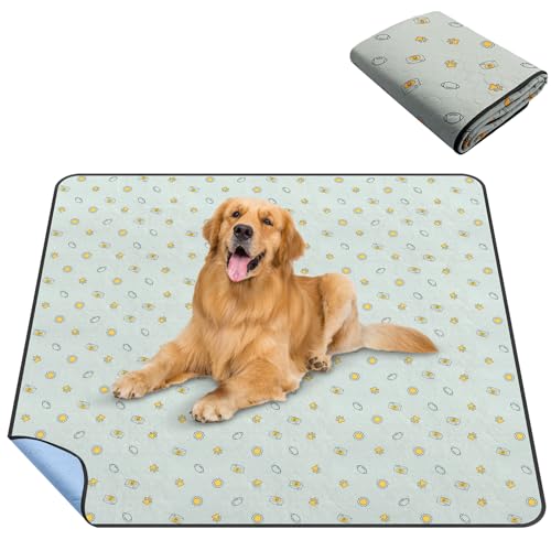 TAIKURA Waschbar Welpenunterlagen, 1er 182*182CM Haustier-Urinunterlage Welpenpads super Saugfähig, Rutschfest & Auslaufsicher, Wiederverwendbare Puppy Pads mit Bänder für Hunde Katzen Meerschweinchen von TAIKURA