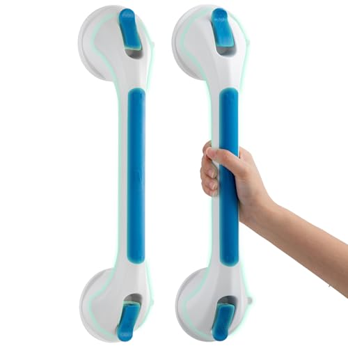 TAILI Haltegriffe für Senioren Leuchten im Dunkeln 2 Stück, MAX 110 KG Haltegriff Dusche ohne Bohren, 43 CM Duschgriff für Senioren ohne Bohren, Abnehmbare Duschgriff Saugnapf, Griffstangen, Blau TAILI Haltegriffe für Senioren Leuchten im Dunkeln 2 Stück, MAX 110 KG Haltegriff Dusche ohne Bohren, 43 CM Duschgriff für Senioren ohne Bohren, Abnehmbare Duschgriff Saugnapf, Griffstangen, Blau von TAILI