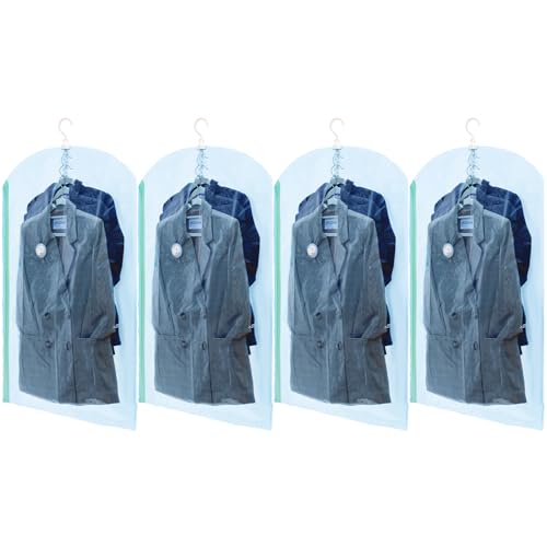 TAILI Hängende Vakuumbeutel für Kleidung, 4 Packungen 105x70cm, Blau Küste Vakuumierbeutel Kleidung für Anzüge, Mäntel, Jacken, Vakkumsäcke von TAILI