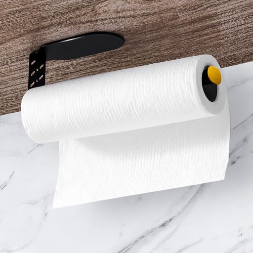 TAILI schwarz Papierhandtuchhalter freistehender Küchenrollenhalter ohne Bohren selbstklebend rollenhalter Edelstahl-Papierhandtuchständer einhändiges Abreißen Keine Beschädigung von Wänden von TAILI