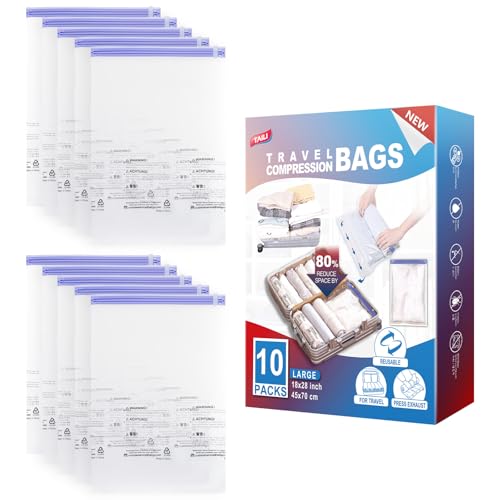 TAILI Vakuumbeutel für Kleidung Reise 10 Stück 70 x 45 CM Mit Lila Knochenstreifen-Design Vakuumbeutel Set Reise Wiederverwendbar und Leicht zu Tragen Vakuumierbeutel für Rucksack zum Rollen TAILI Vakuumbeutel für Kleidung Reise 10 Stück 70 x 45 CM Mit Lila Knochenstreifen-Design Vakuumbeutel Set Reise Wiederverwendbar und Leicht zu Tragen Vakuumierbeutel für Rucksack zum Rollen von TAILI
