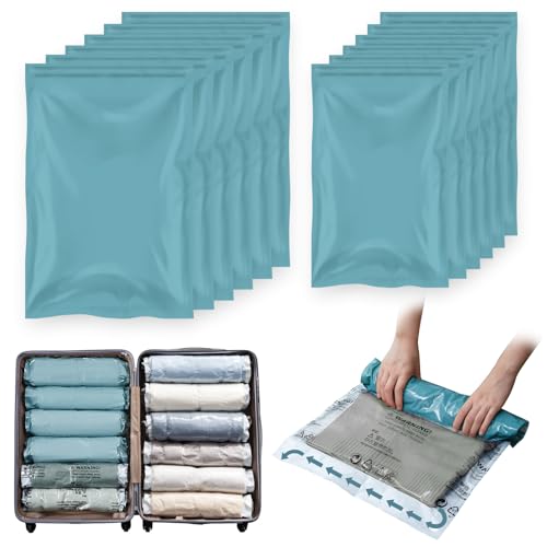 TAILI Vakuumbeutel für Kleidung Reise 10 Stück Vakuumbeutel Set Reise 60 x 40 CM Wiederverwendbar und Leicht zu Tragen Vakuumierbeutel für Rucksack zum Rollen, Grün TAILI Vakuumbeutel für Kleidung Reise 10 Stück Vakuumbeutel Set Reise 60 x 40 CM Wiederverwendbar und Leicht zu Tragen Vakuumierbeutel für Rucksack zum Rollen, Grün von TAILI