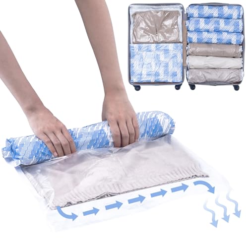 TAILI Vakuumbeutel für Kleidung Reise 12 Stück 2 Größen 70 x 45 CM, 60 x 40 CM Vakuumbeutel Set Reise Wiederverwendbar und Leicht zu Tragen Vakuumierbeutel für Rucksack zum Rollen, Blau TAILI Vakuumbeutel für Kleidung Reise 12 Stück 2 Größen 70 x 45 CM, 60 x 40 CM Vakuumbeutel Set Reise Wiederverwendbar und Leicht zu Tragen Vakuumierbeutel für Rucksack zum Rollen, Blau von TAILI