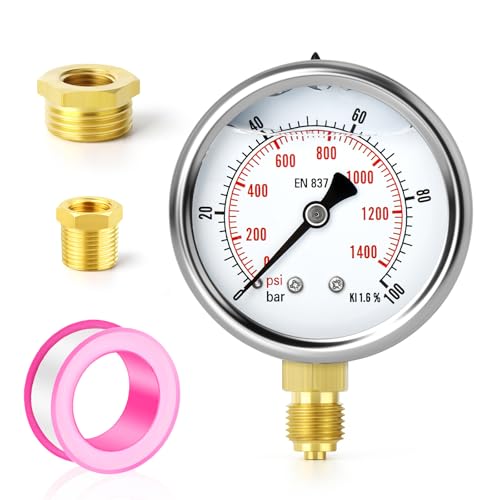 TAILONZ PNEUMATIC 0-100 bar Edelstahl 1/4" BSP 2,5" Zoll FACE DIAL Flüssigkeitsmanometer WOG Wasser Öl Gas untere Halterung TAILONZ PNEUMATIC 0-100 bar Edelstahl 1/4" BSP 2,5" Zoll FACE DIAL Flüssigkeitsmanometer WOG Wasser Öl Gas untere Halterung von TAILONZ PNEUMATIC