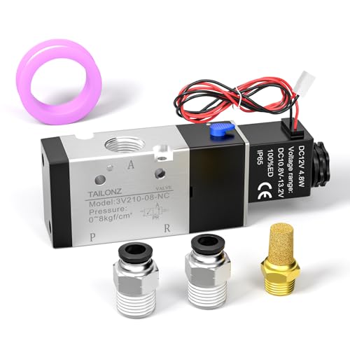 TAILONZ PNEUMATIC 1/4 "BSP Magnetventil 3V210-08 DC12V Single Coil Pilot-Operated Electric 2 Position 3 Way Connection Type(Ausgangsdraht) von TAILONZ PNEUMATIC