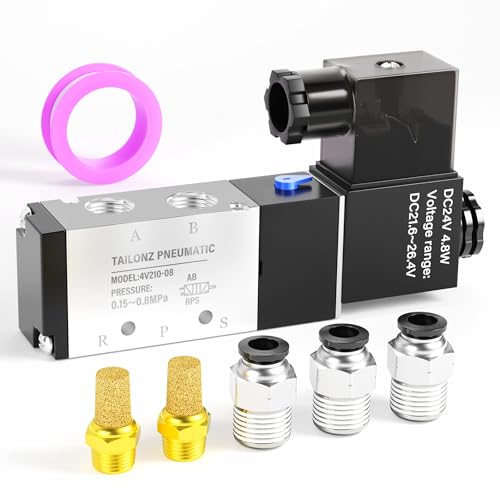 TAILONZ PNEUMATIC 1/4" BSP Solenoid Valve 4V210-08 24V Single Coil Pilot-Operated Electric 2 Position 5 Way Connection Type TAILONZ PNEUMATIC 1/4" BSP Solenoid Valve 4V210-08 24V Single Coil Pilot-Operated Electric 2 Position 5 Way Connection Type von TAILONZ PNEUMATIC